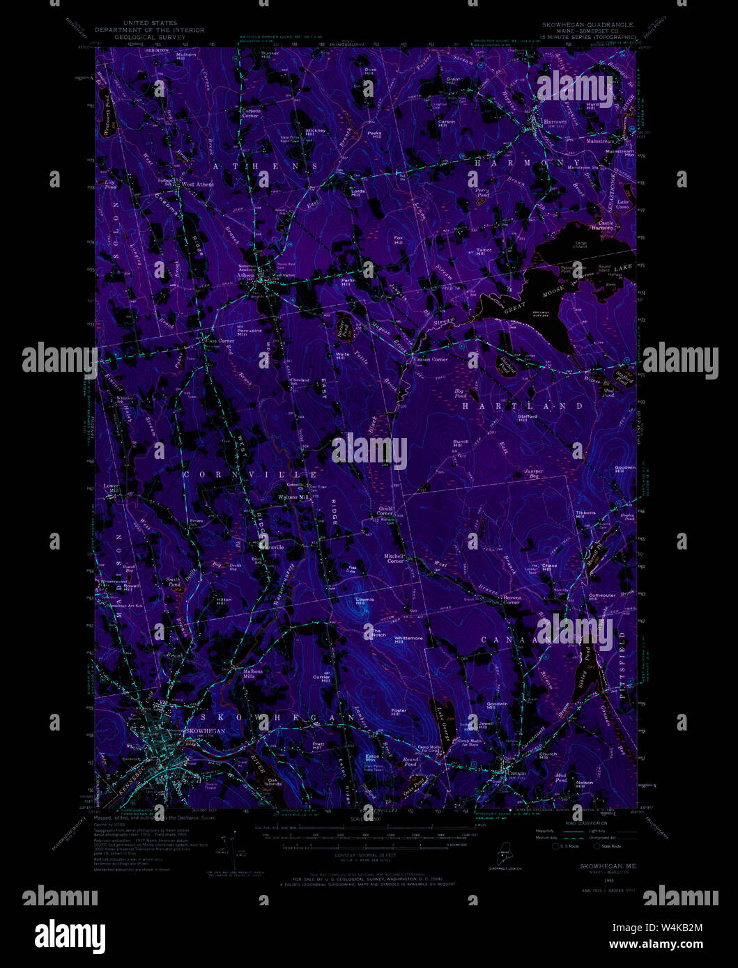 Skowhegan map hires stock photography and images Alamy