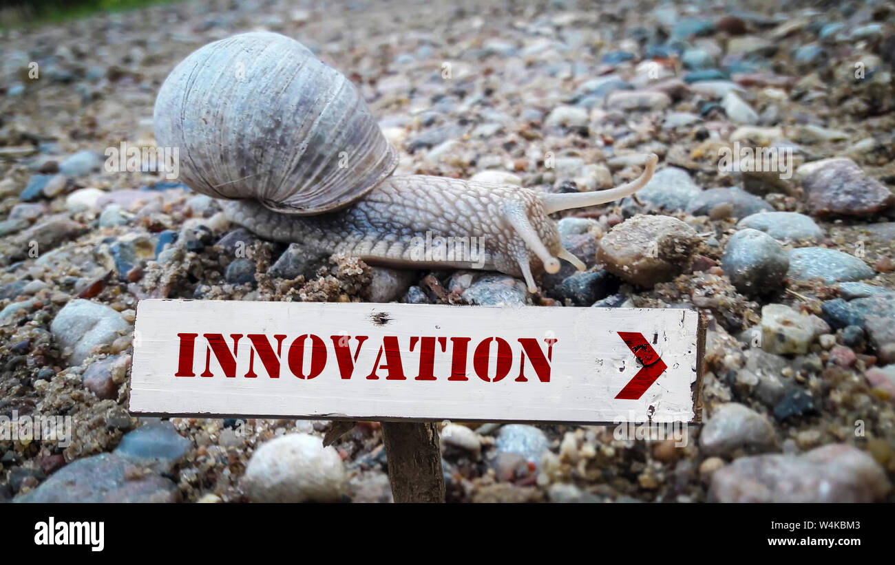 Street Sign the Direction Way to Innovation Stock Photo - Alamy