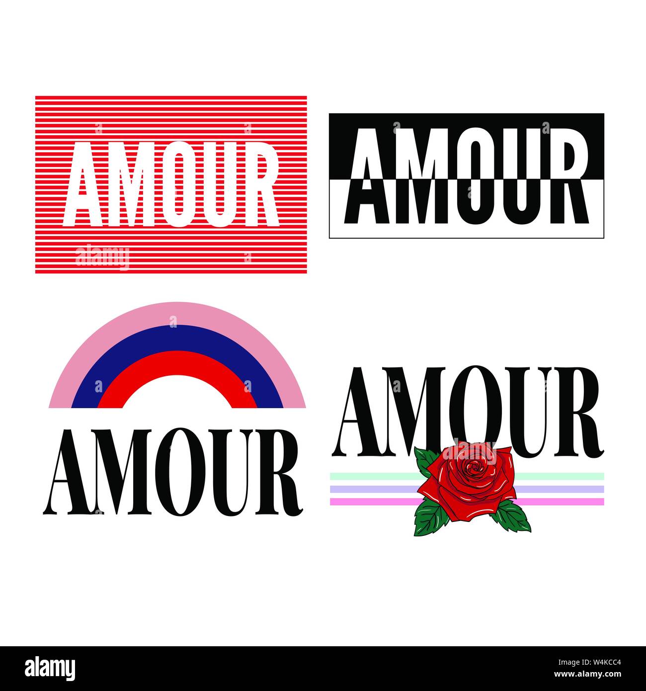 Amour Slogan Modern Fashion Slogan For T Shirt Graphic Vector Print Set Stock Vector Image Art Alamy