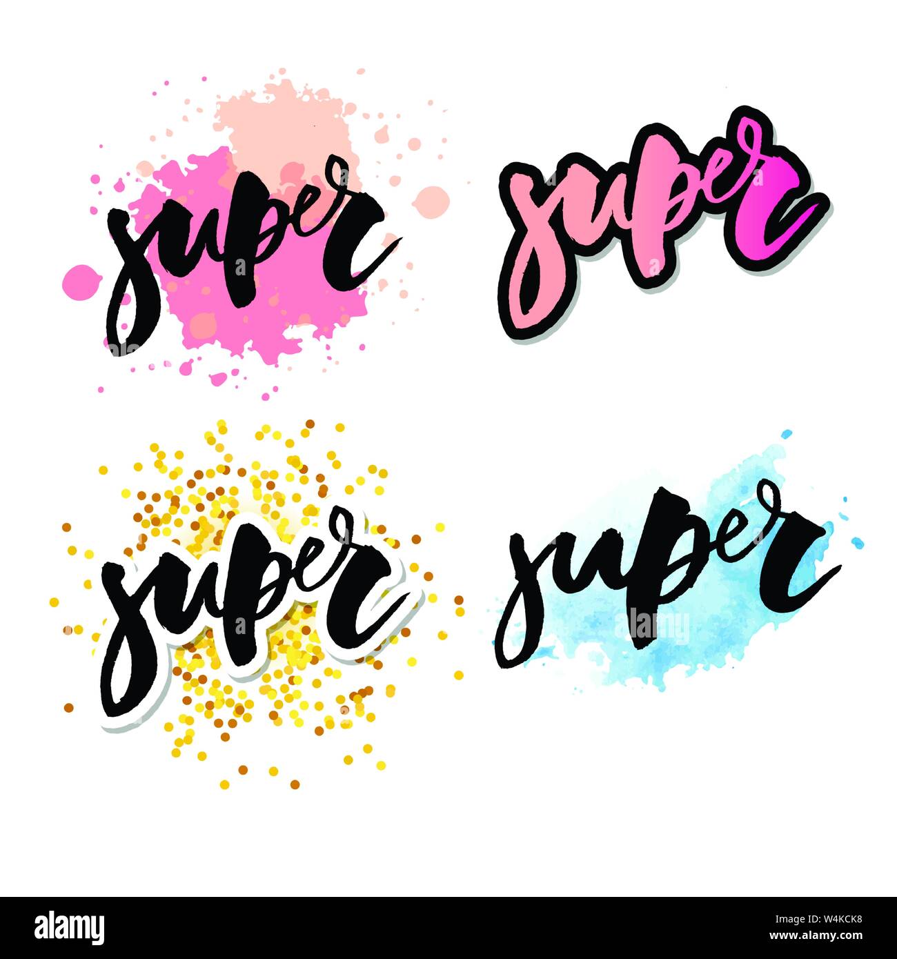 Hand draw vector letter super. Graphic design Stock Vector Image & Art