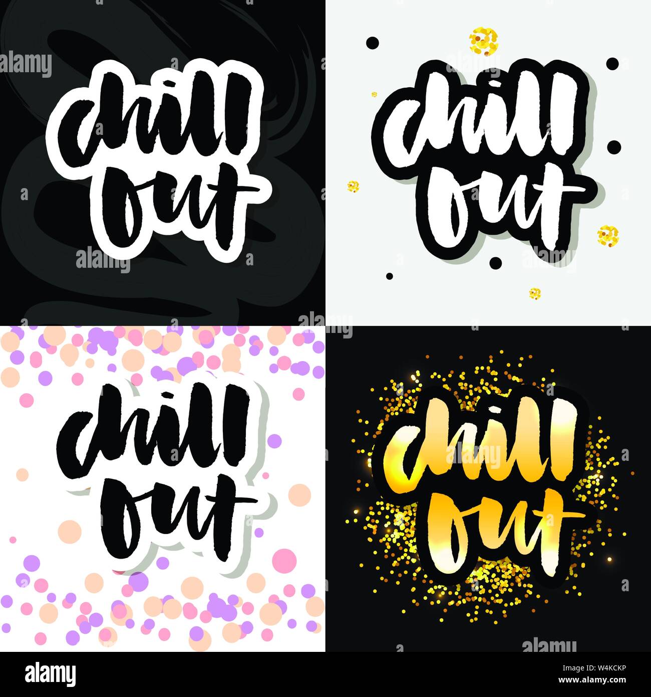 Chill out. Vector lettering text Stock Vector