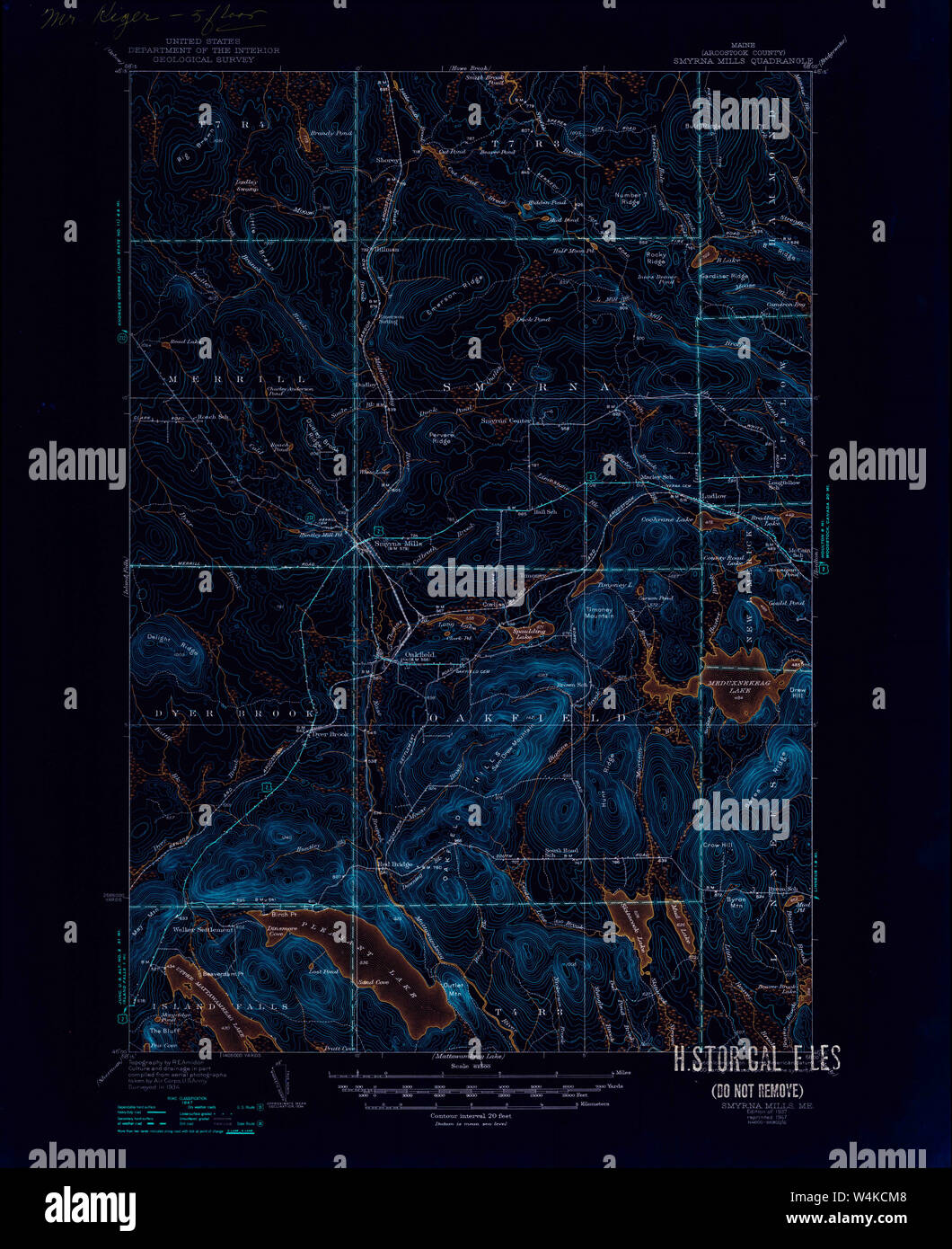 Maine USGS Historical Map Smyrna Mills 460890 1937 62500 Inversion