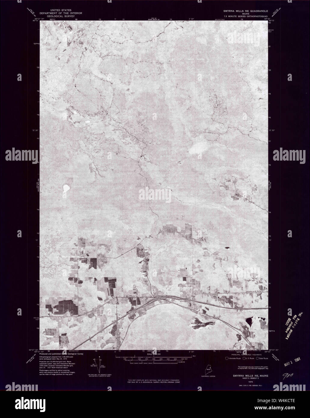 Maine USGS Historical Map Smyrna Mills NE 807172 1975 24000 Inversion