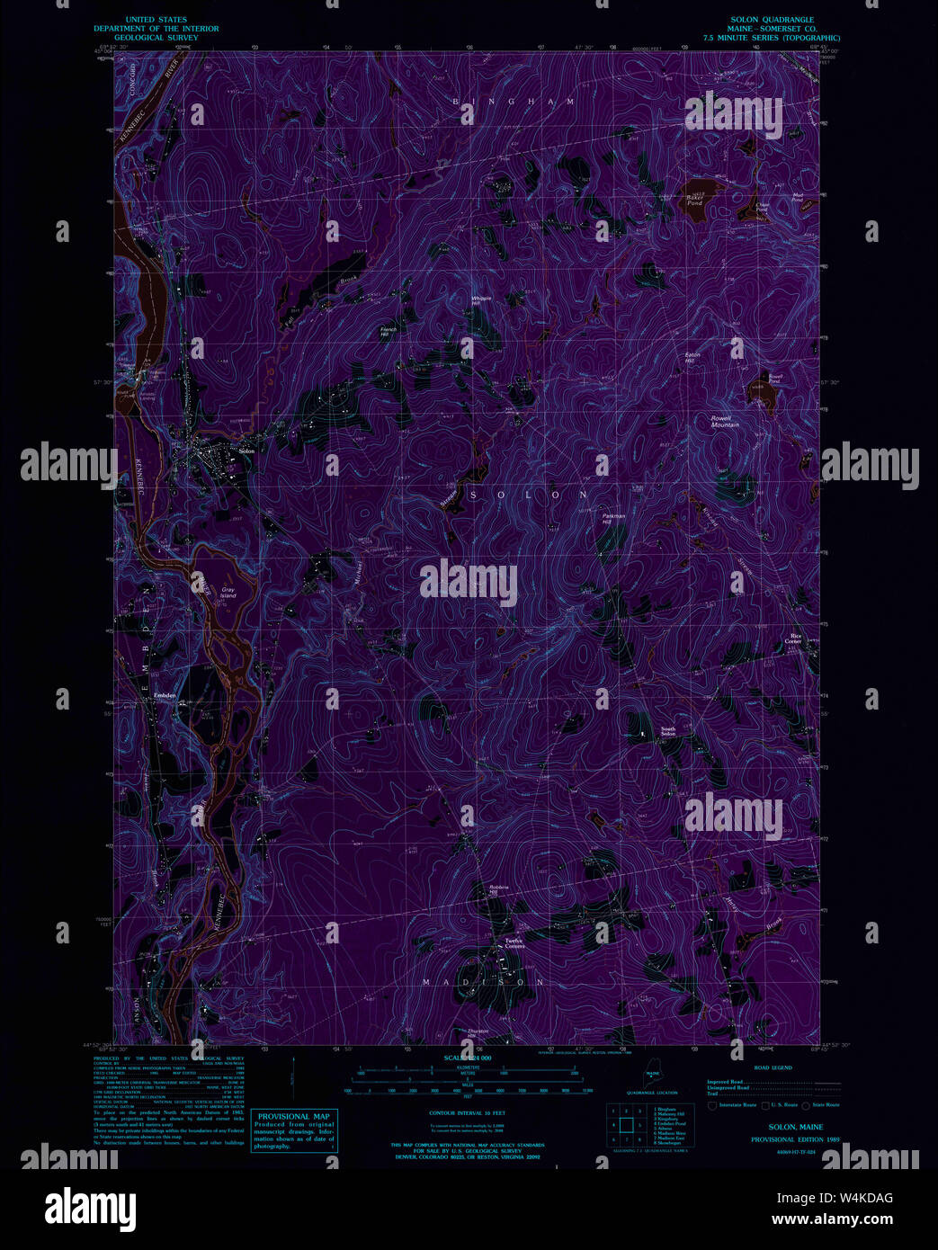 Maine USGS Historical Map Solon 102976 1989 24000 Inversion Restoration