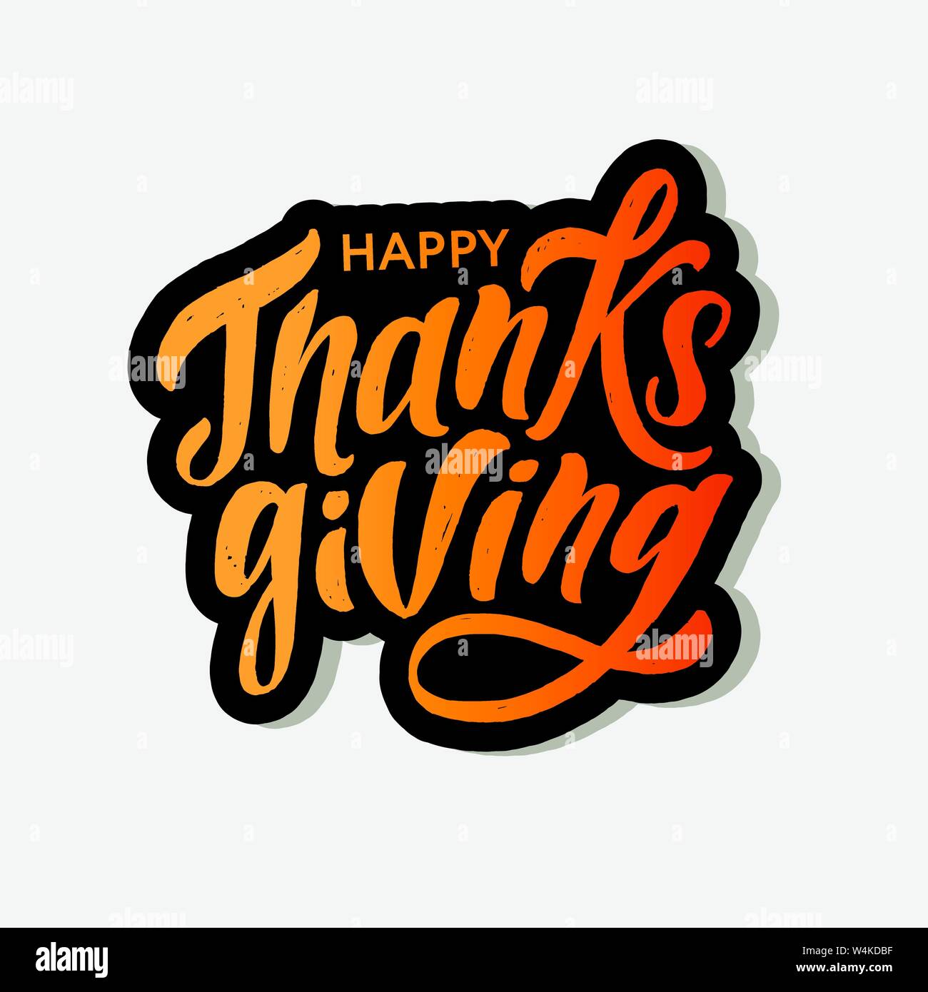 Happy Thanksgiving lettering Calligraphy Brush Text Holiday Vector ...