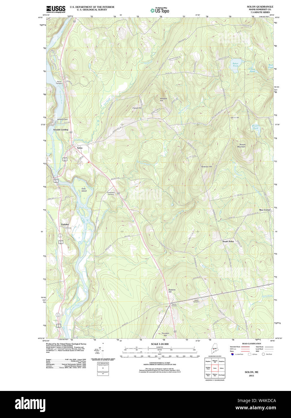 Maine USGS Historical Map Solon 20110906 TM Restoration Stock Photo Alamy