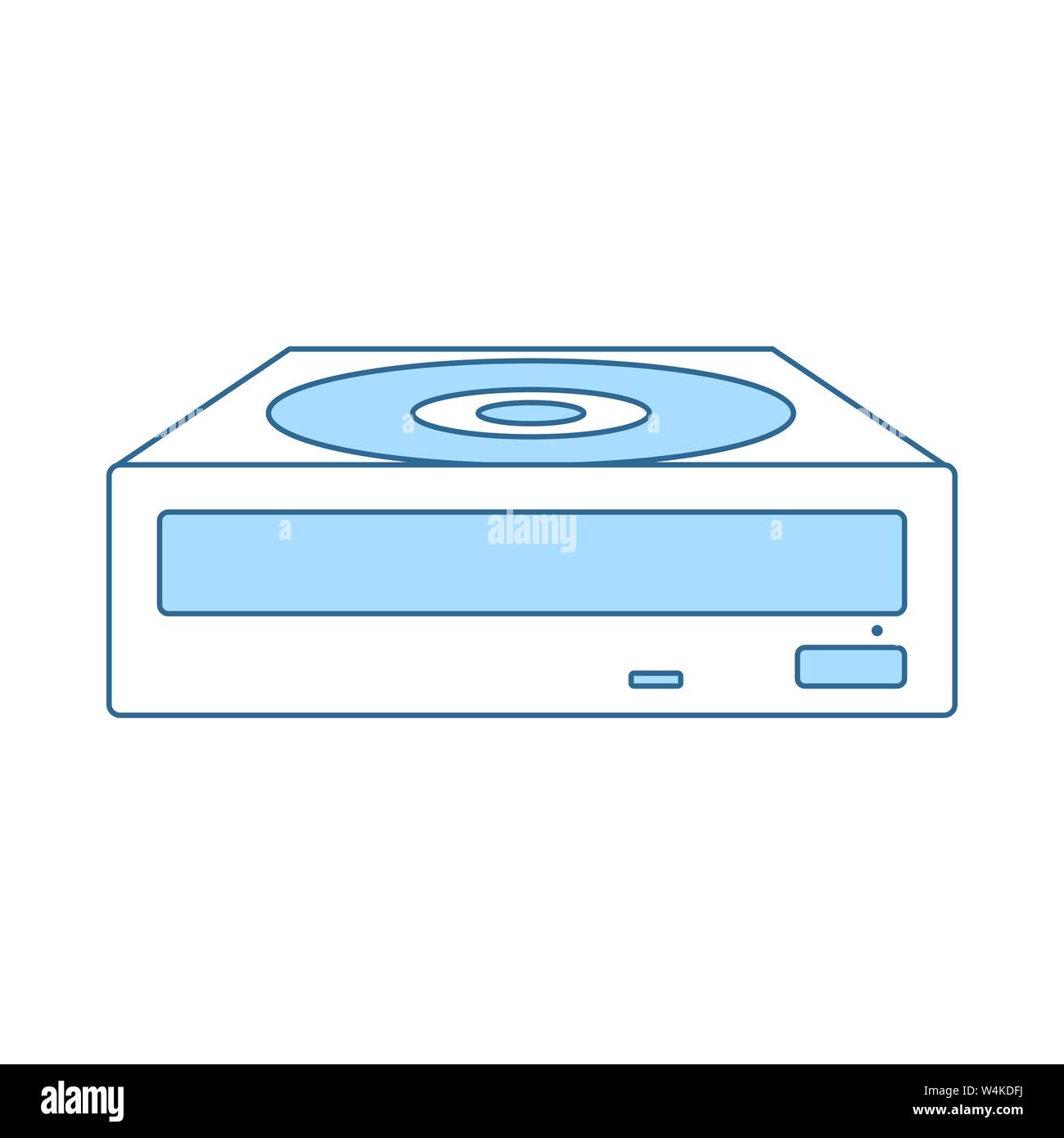 CD-ROM Icon. Thin Line With Blue Fill Design. Vector Illustration. Stock Vector
