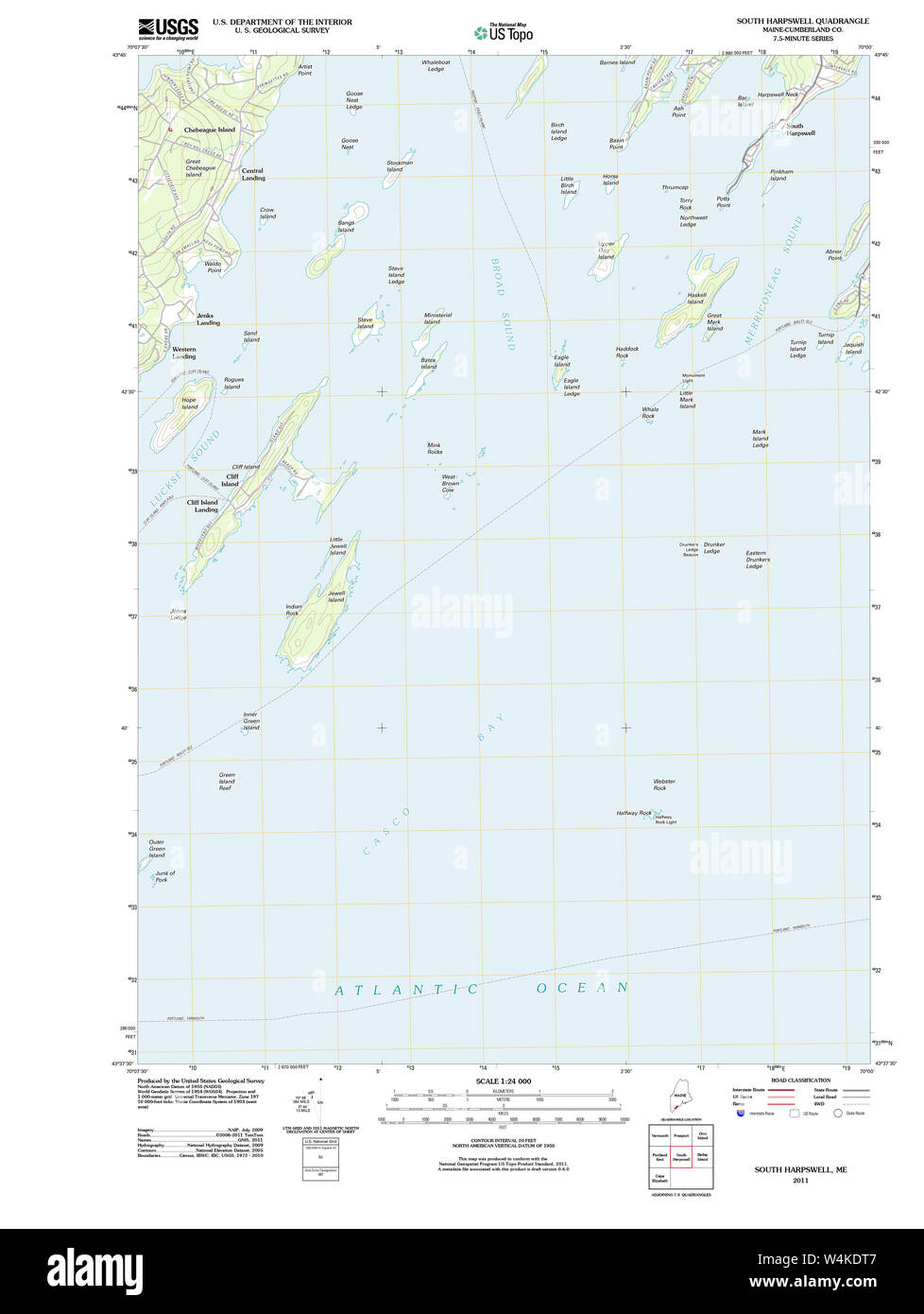 Maine USGS Historical Map South Harpswell 20110830 TM Restoration Stock