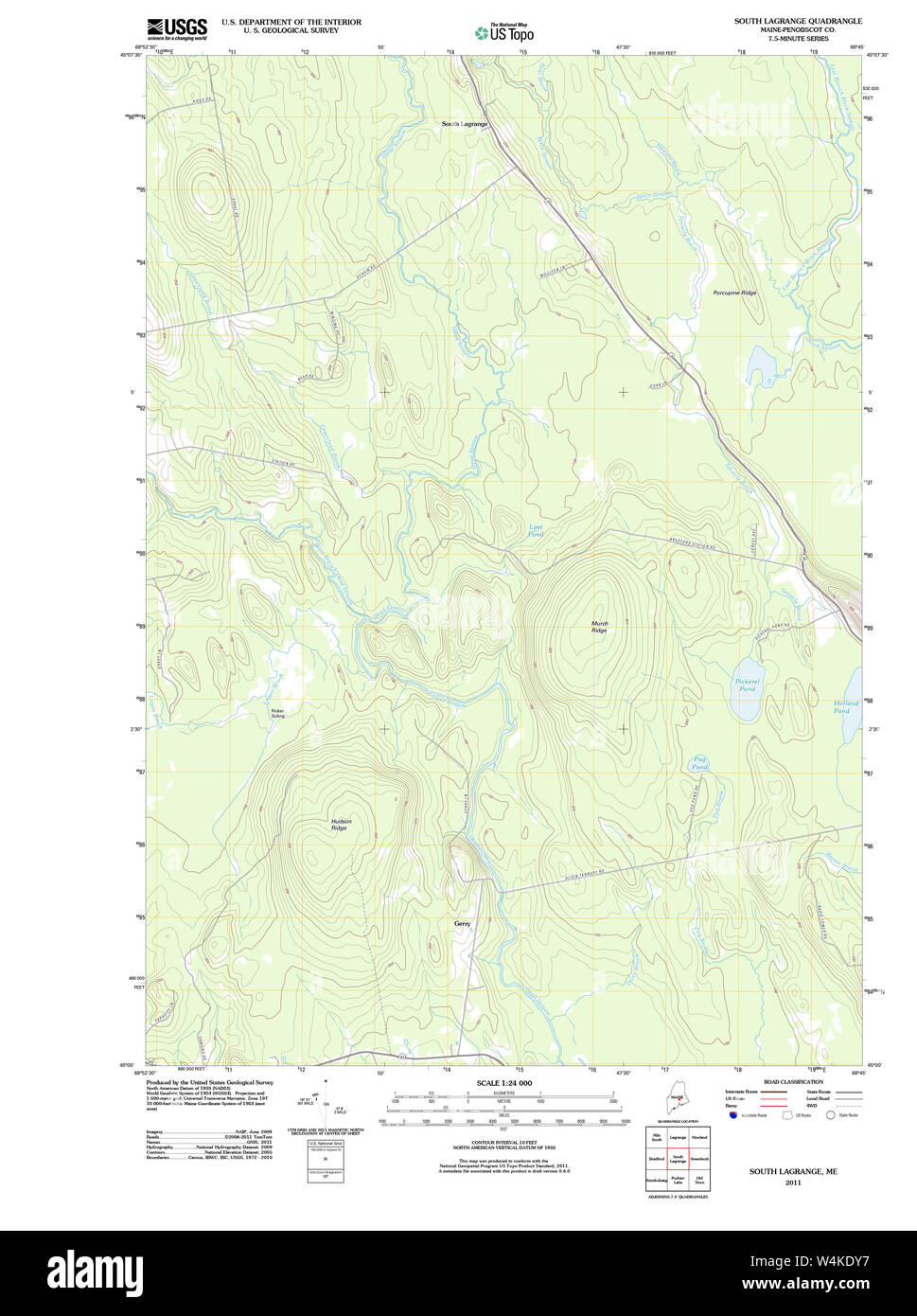 Maine USGS Historical Map South Lagrange 20110902 TM Restoration Stock