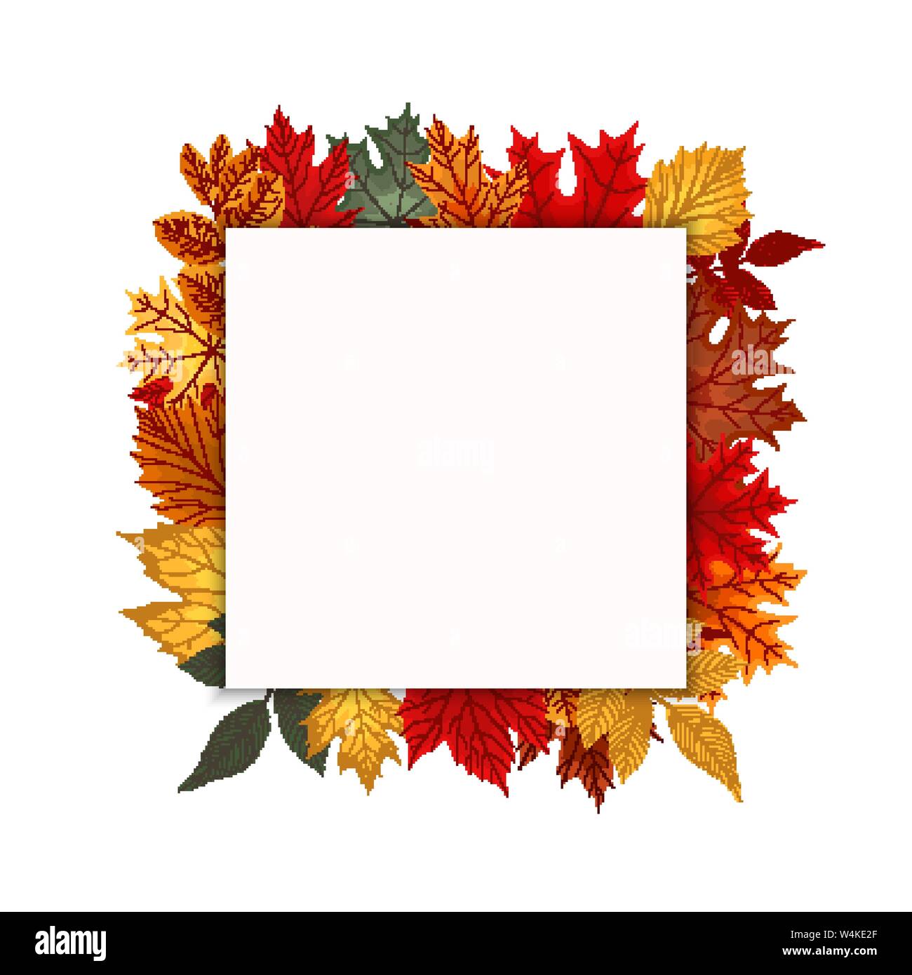 Abstract Vector Illustration Autumn Background with Falling Autumn ...