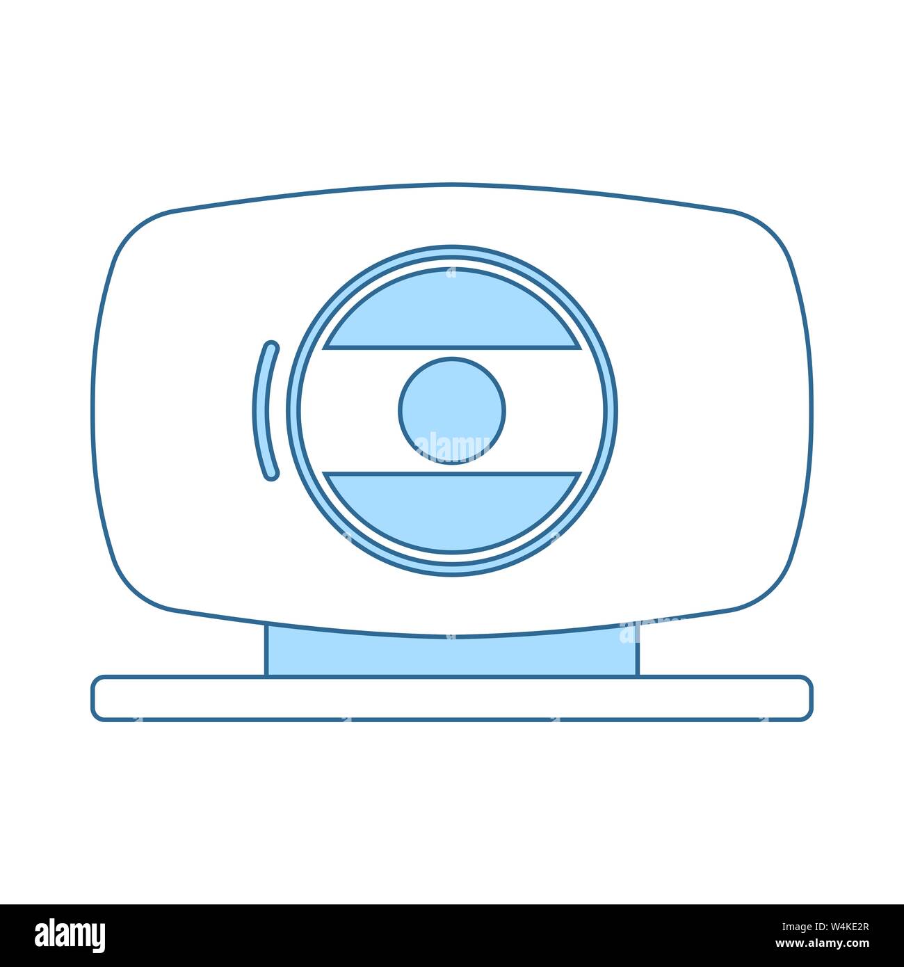 Webcam Icon. Thin Line With Blue Fill Design. Vector Illustration. Stock Vector