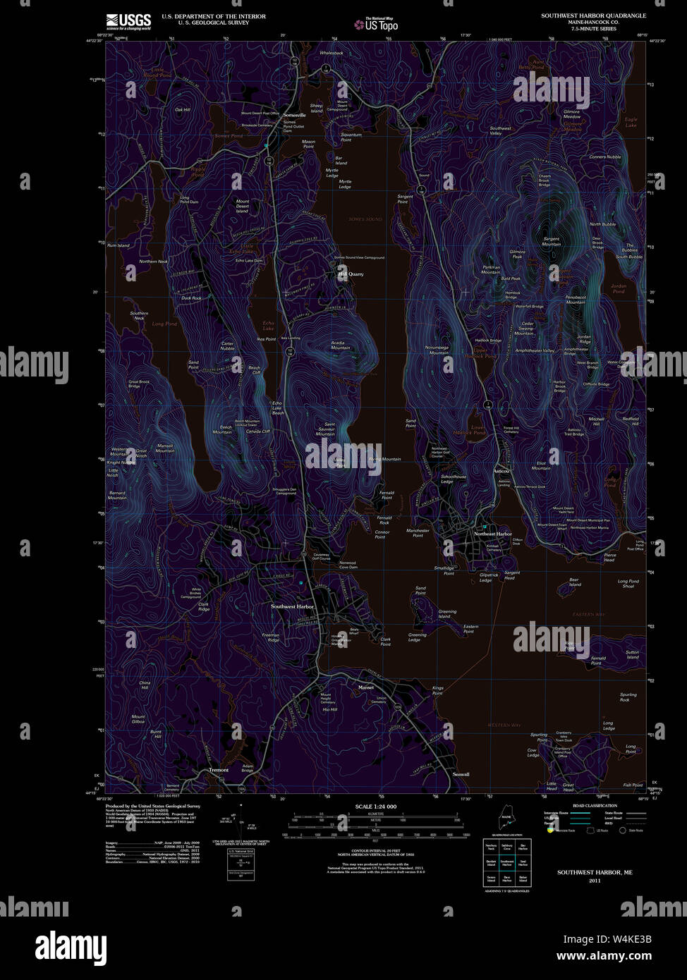 Map of southwest harbor maine hires stock photography and images Alamy