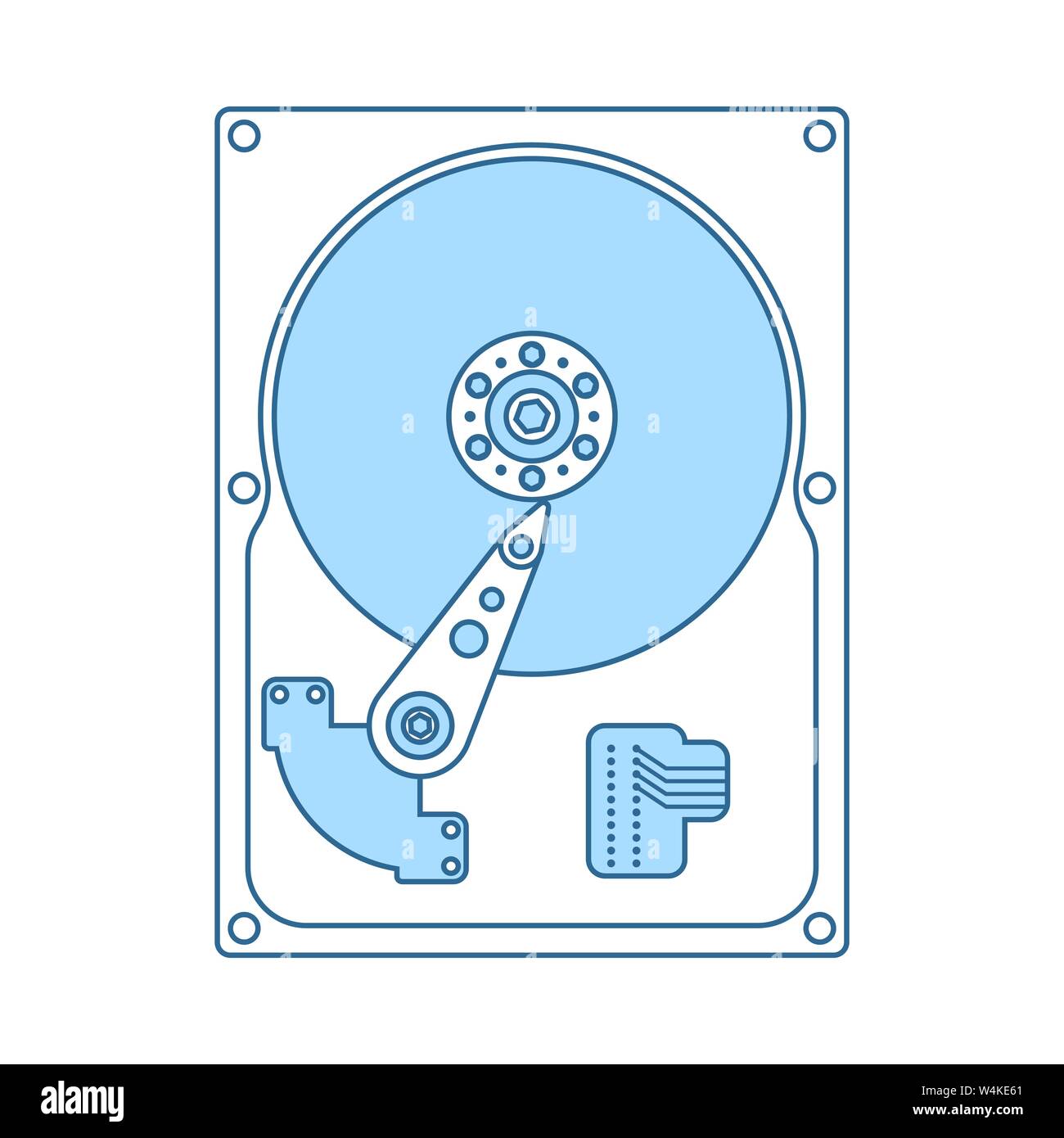 HDD Icon. Thin Line With Blue Fill Design. Vector Illustration Stock ...