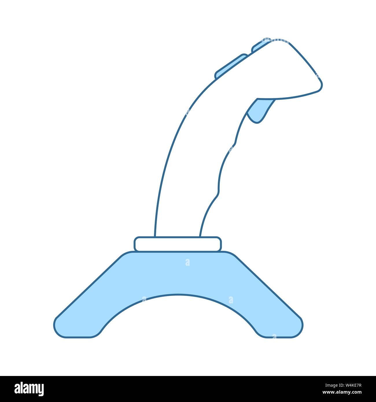Joystick Icon. Thin Line With Blue Fill Design. Vector Illustration. Stock Vector