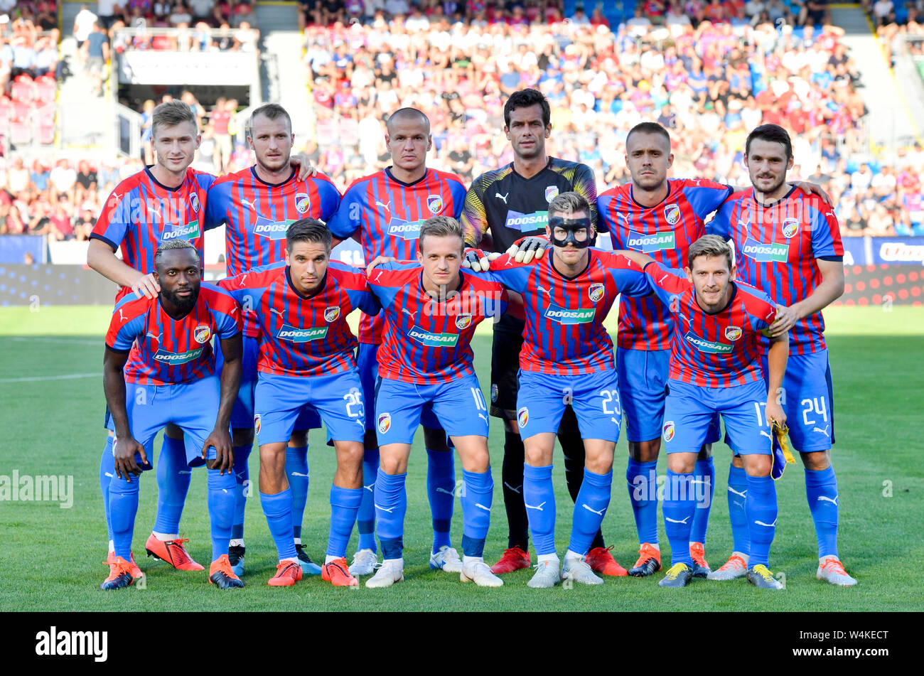 Pilsen, Czech Republic. 23rd July, 2019. Team photo of Viktoria Plzen during the Football Champions League
