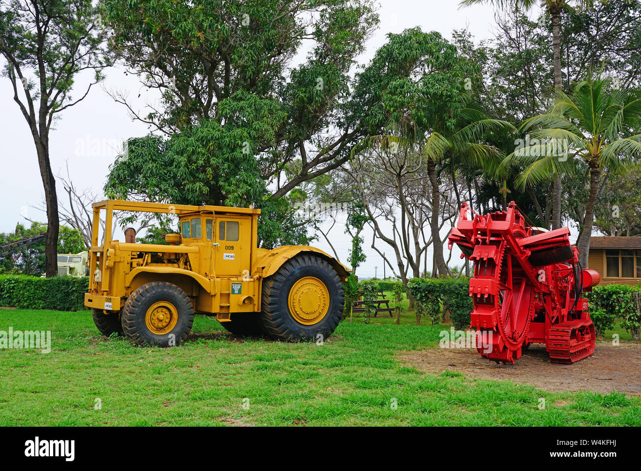 MAUI, HI 1 APR 2018 View of an old sugar plantation and factory and