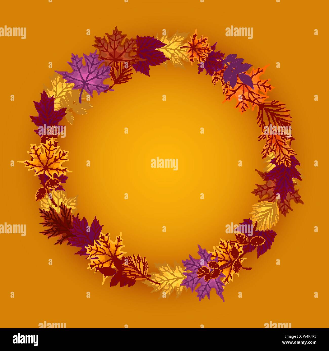 Big tree with red leaves Stock Vector Images - Alamy