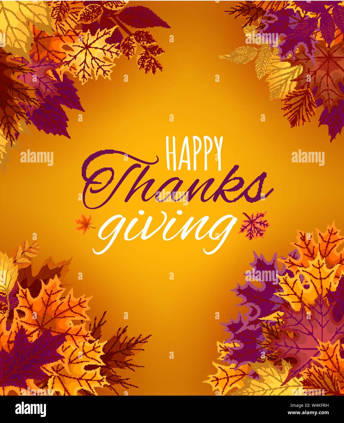 Happy Thanksgiving Day Vector Illustration Autumn Background with ...