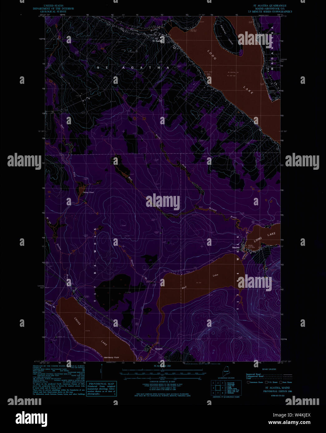 Maine USGS Historical Map St Agatha 103000 1986 24000 Inversion