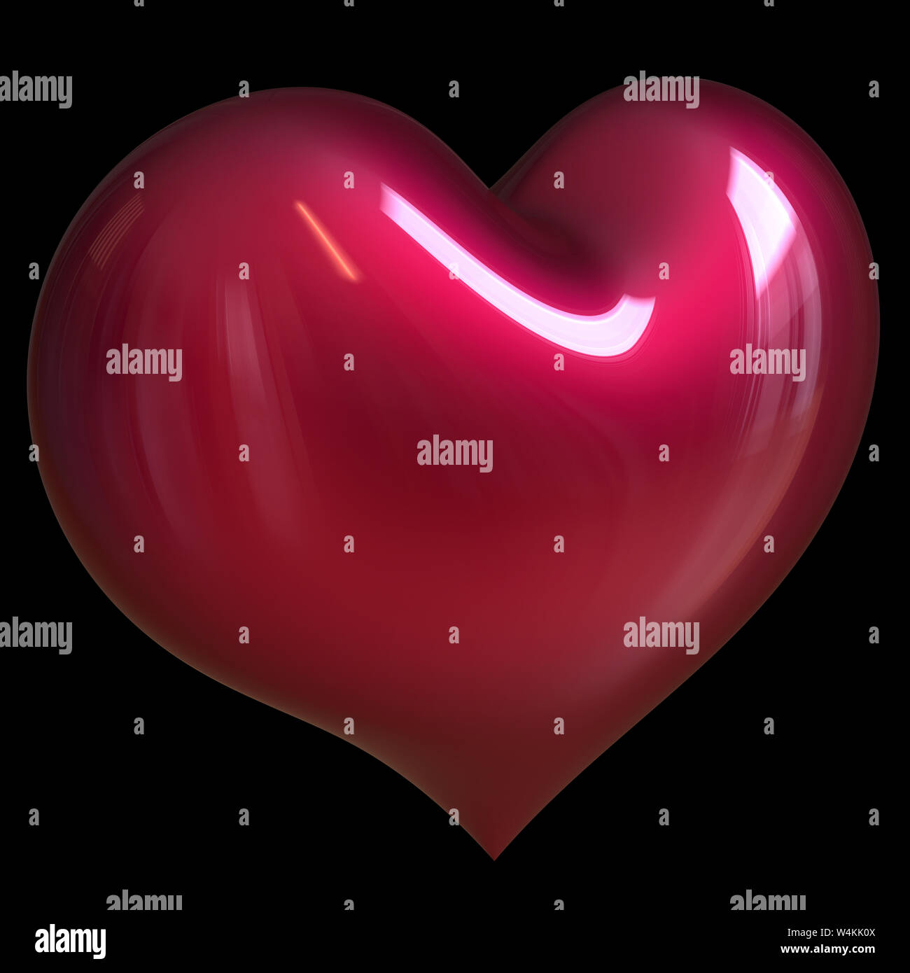 Red heart shape Love symbol glossy classic. Valentine's Day greeting ...