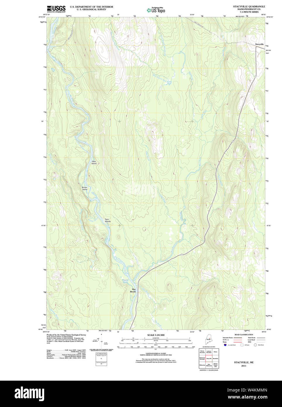 Maine USGS Historical Map Stacyville 20110909 TM Restoration Stock