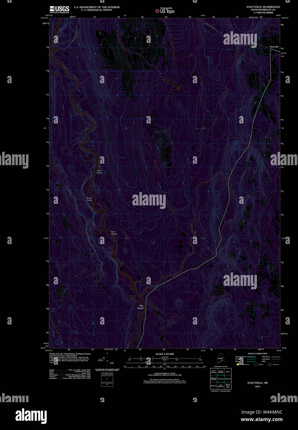 Maine USGS Historical Map Stacyville 20110909 TM Inversion Restoration