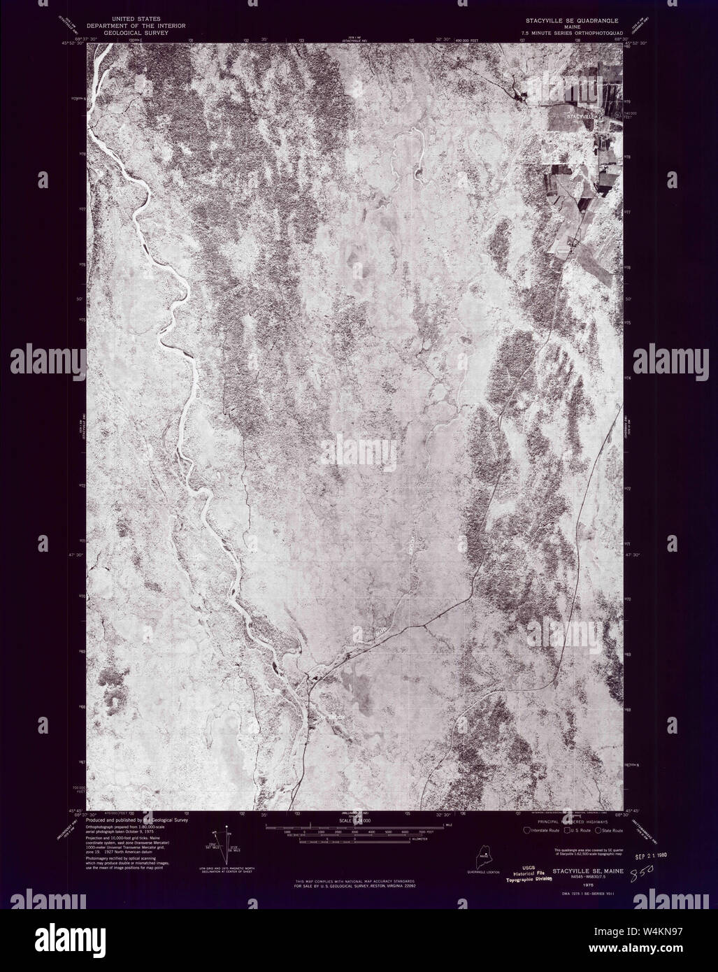 Maine USGS Historical Map Stacyville SE 807203 1975 24000 Inversion