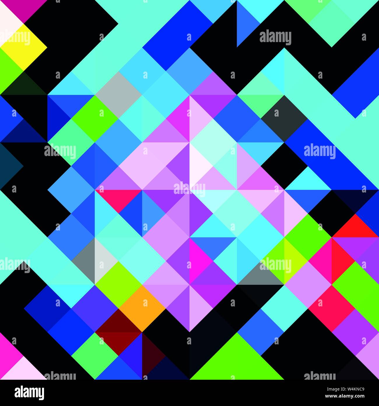 polygons psychedelic colored geometric background pixels Stock Vector
