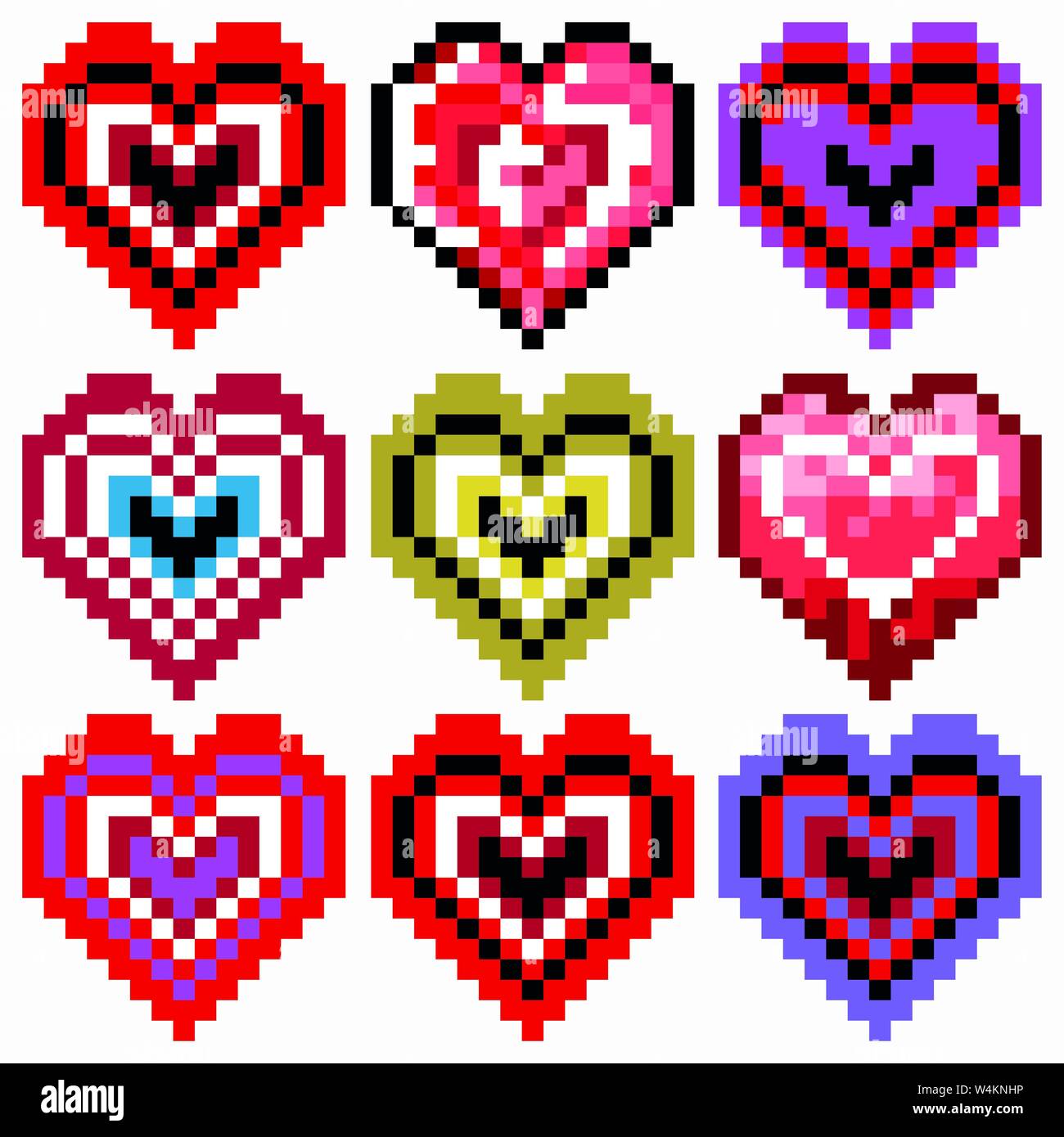 Vector Heart Pixel Icon Stock Vector