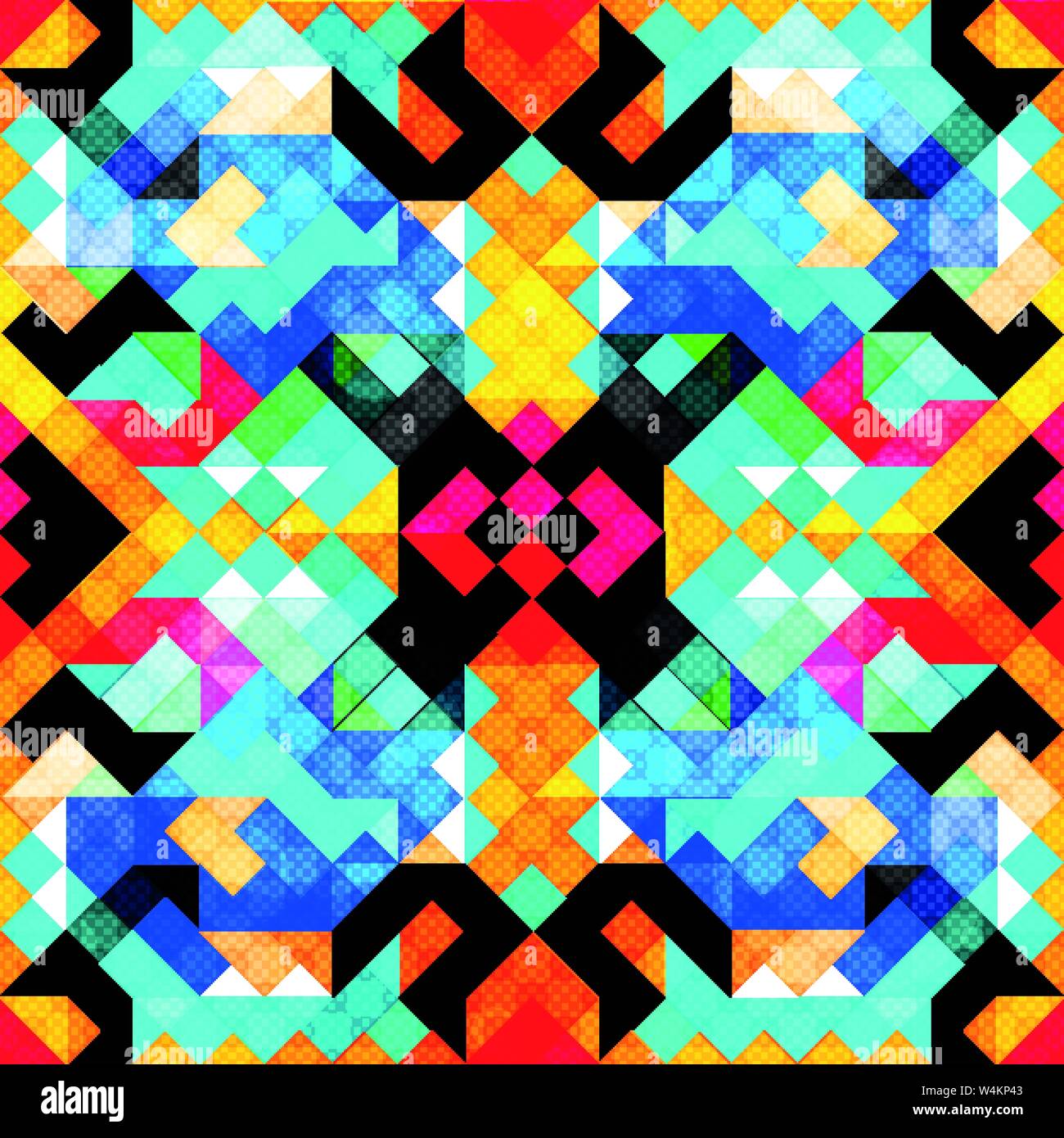 pixels psychedelic grunge texture geometric background Stock Vector