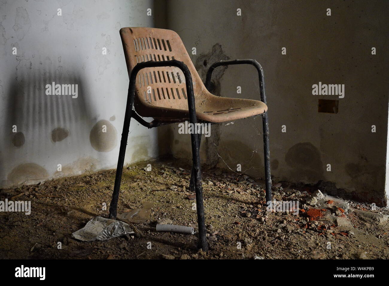 Spooky chair at the abandoned village lost place Argentiera, in ...