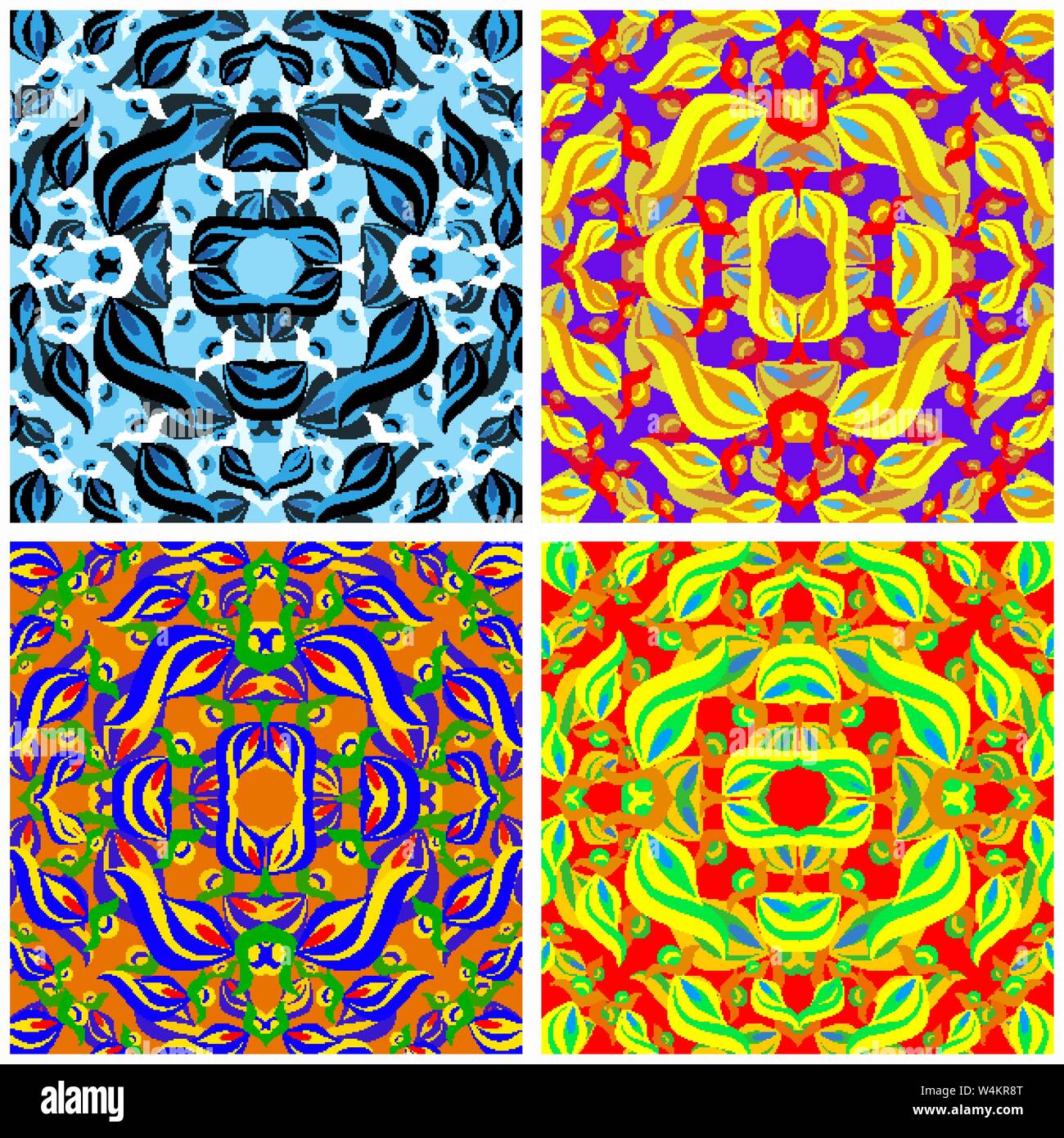 flowers beautiful pattern collection vector illustration Stock Vector ...
