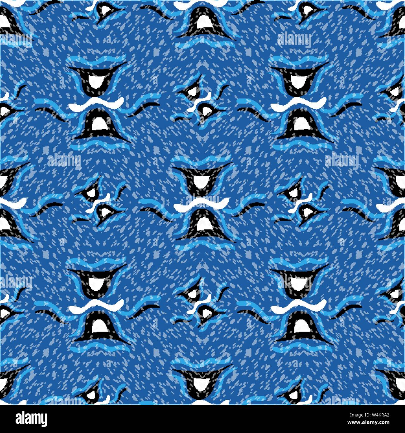 hourglass on a blue background vector seamless pattern Stock Vector