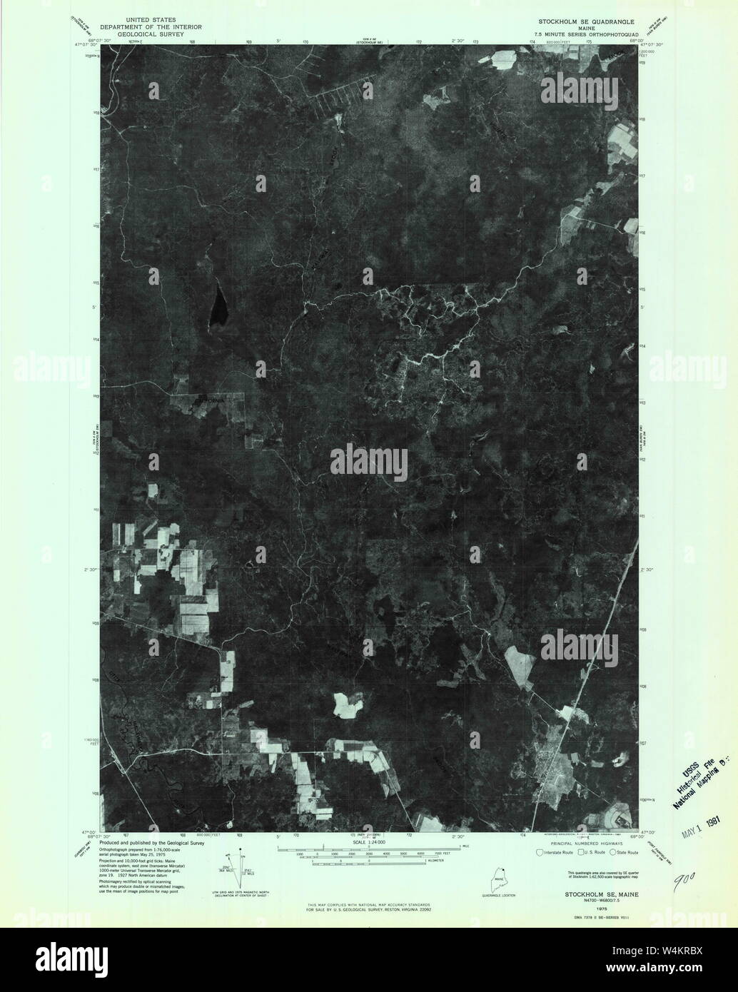 Maine USGS Historical Map Stockholm SE 807215 1975 24000 Restoration