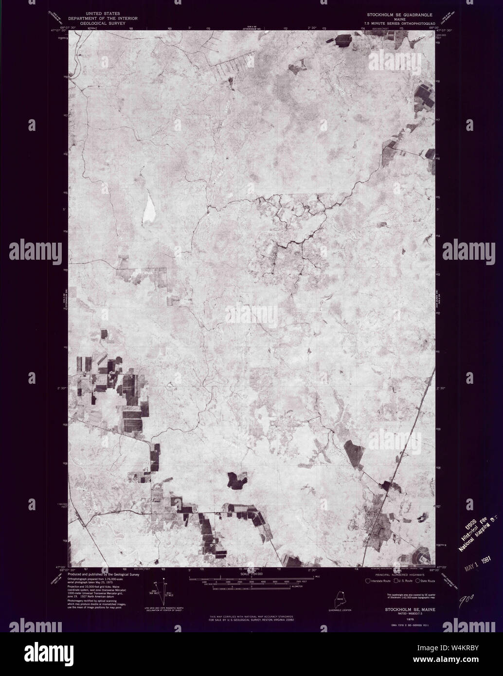 Maine USGS Historical Map Stockholm SE 807215 1975 24000 Inversion