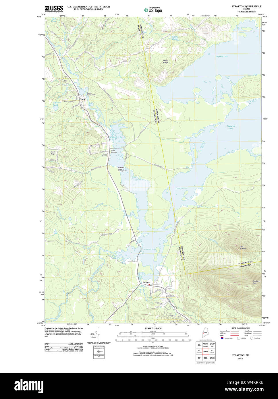 Maine USGS Historical Map Stratton 20110909 TM Restoration Stock Photo