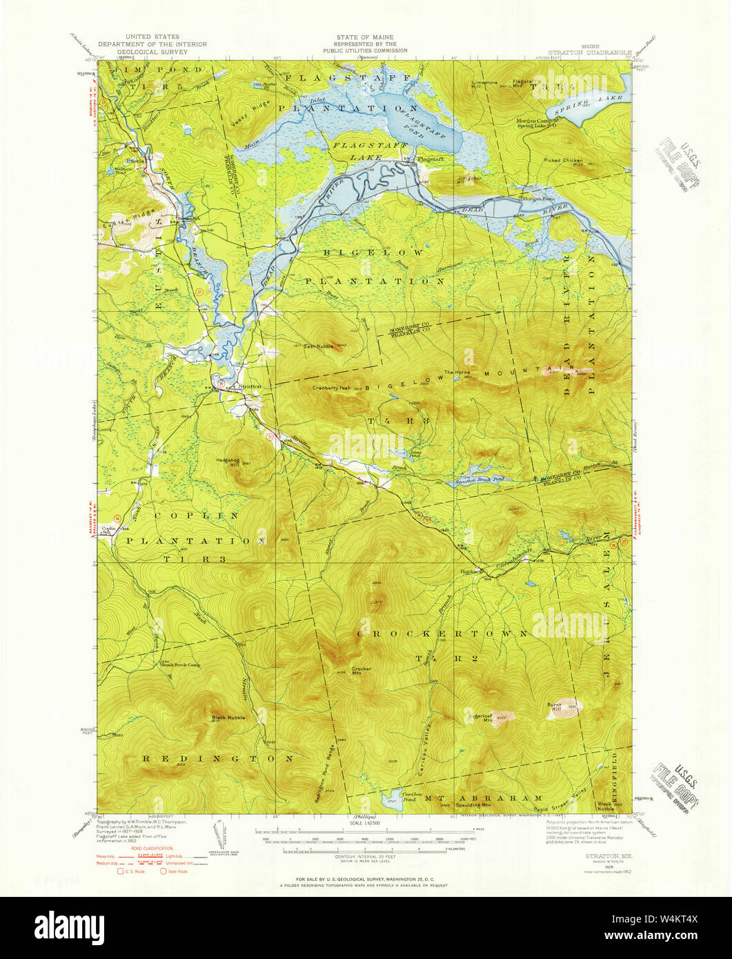 Maine USGS Historical Map Stratton 460936 1928 62500 Restoration Stock