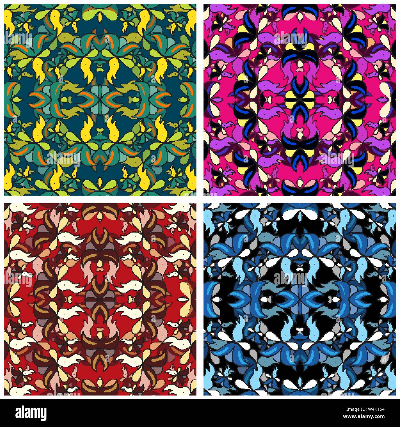 flowers beautiful pattern collection vector illustration Stock Vector ...