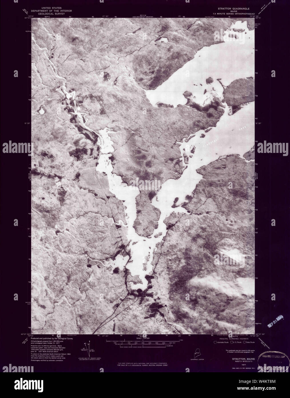 Maine USGS Historical Map Stratton 807218 1977 24000 Inversion