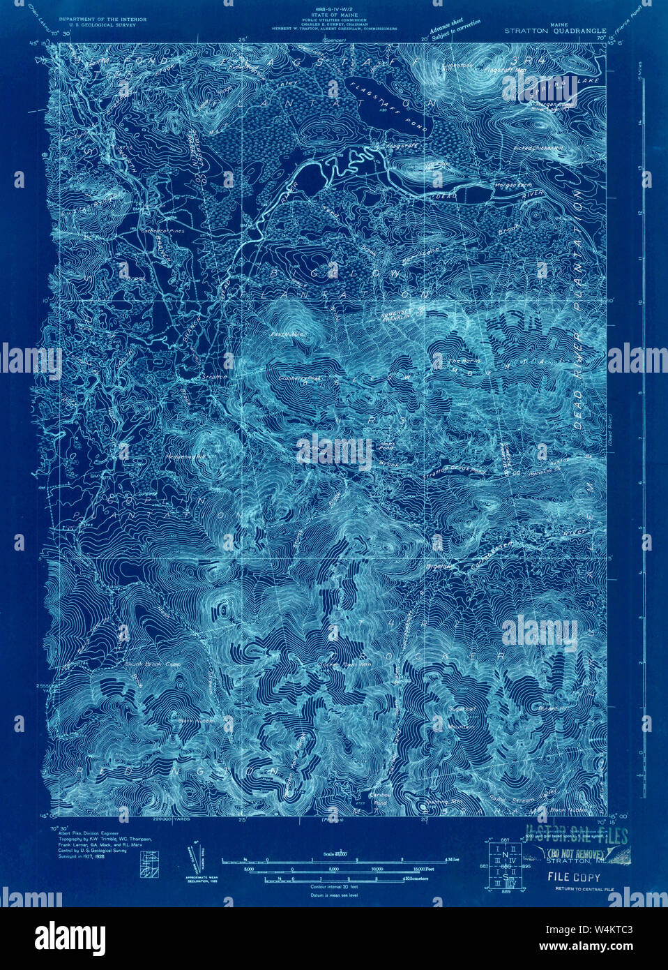 Maine USGS Historical Map Stratton 807695 1928 48000 Inversion