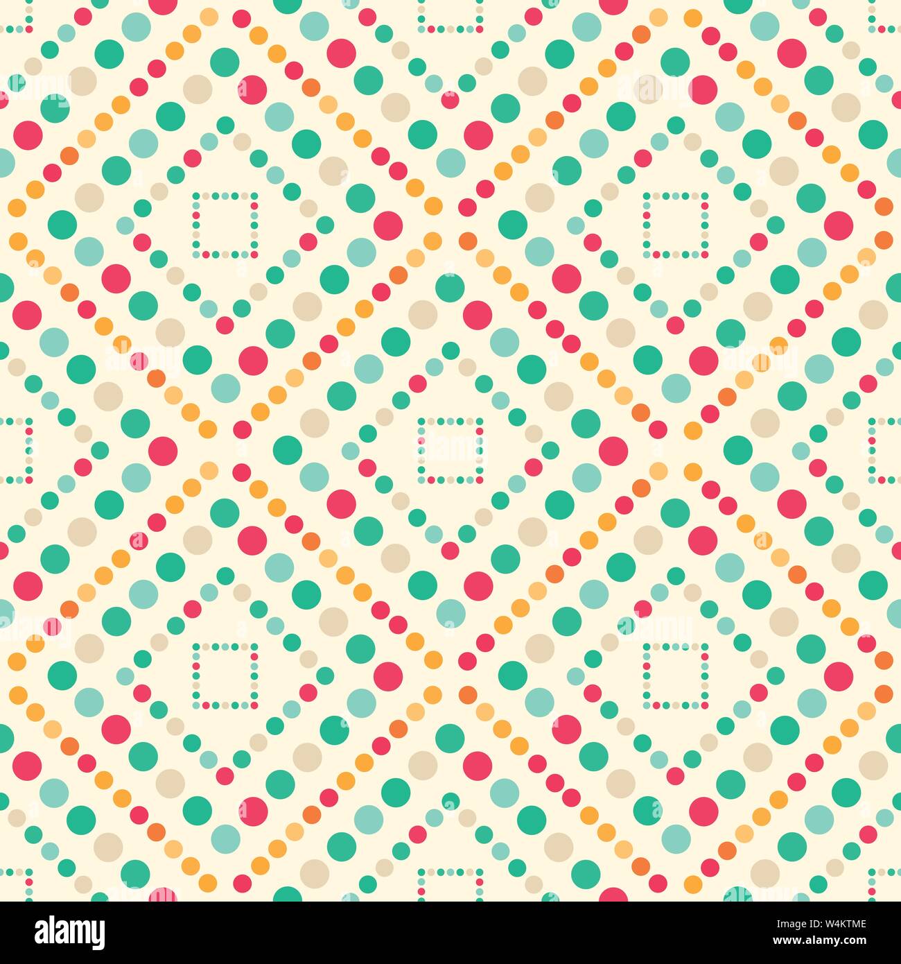 colored circles big and small geometric seamless pattern Stock Vector
