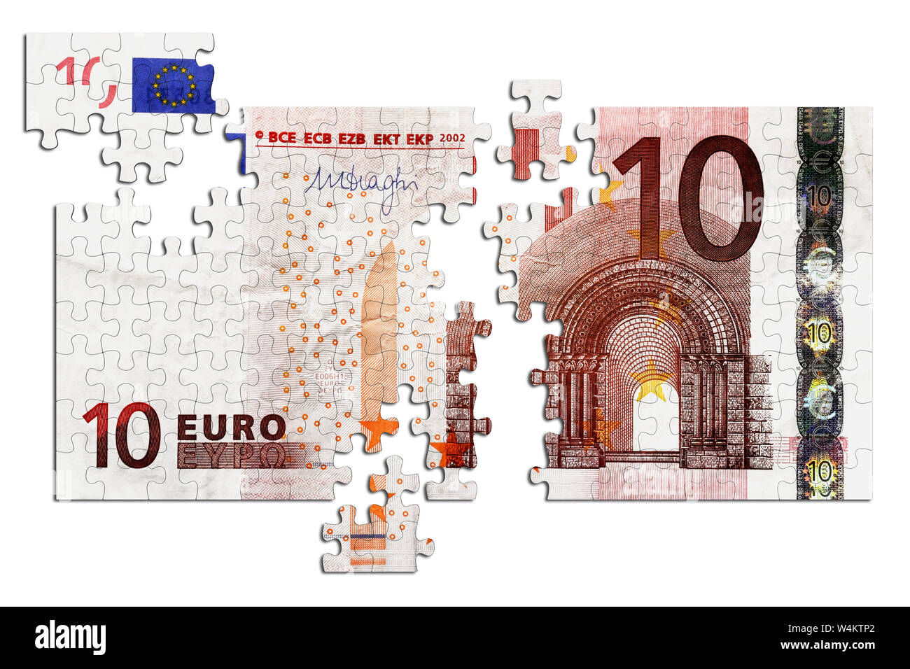 3D illustration. Ten euro puzzle on white background Stock Photo - Alamy