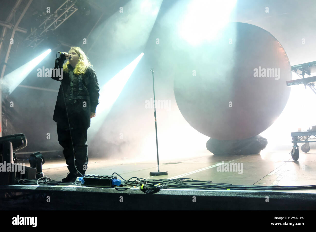 Kae (Kate) Tempest performing at The Larmer Tree Festival, UK. July 20, 2019 Stock Photo