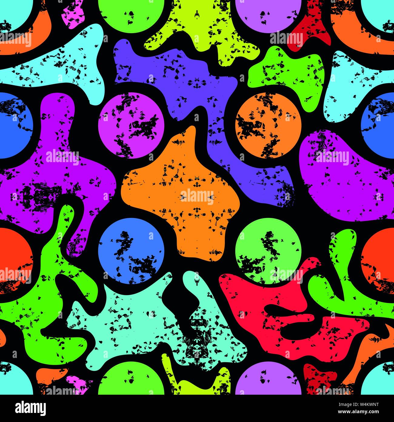 Graffiti beautiful seamless pattern vector illustration Stock Vector