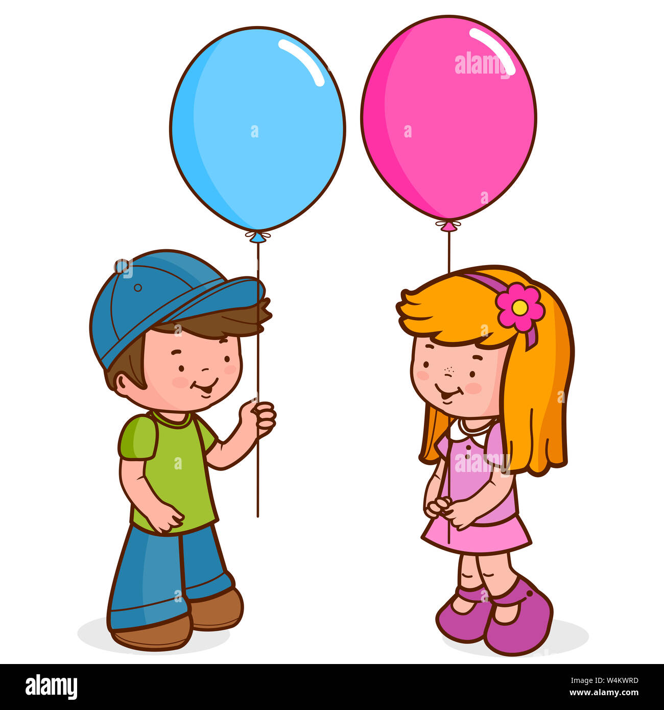 Children holding balloons Stock Photo Alamy