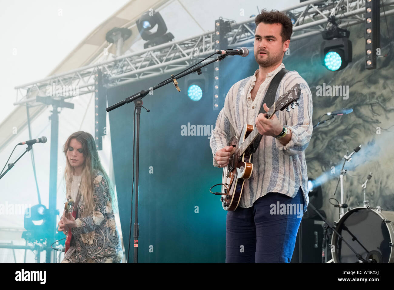 Ferris and Sylvester performing at The Larmer Tree Festival, UK. July 21, 2019 Stock Photo
