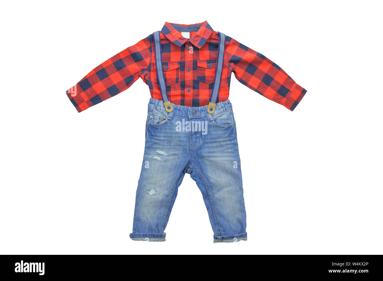 baby boy red tartan trousers