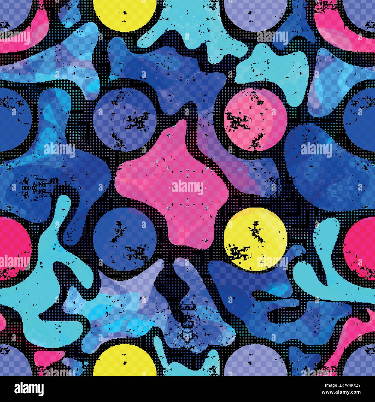 graffiti psychedelic seamless pattern grunge effect vector illustration Stock Vector