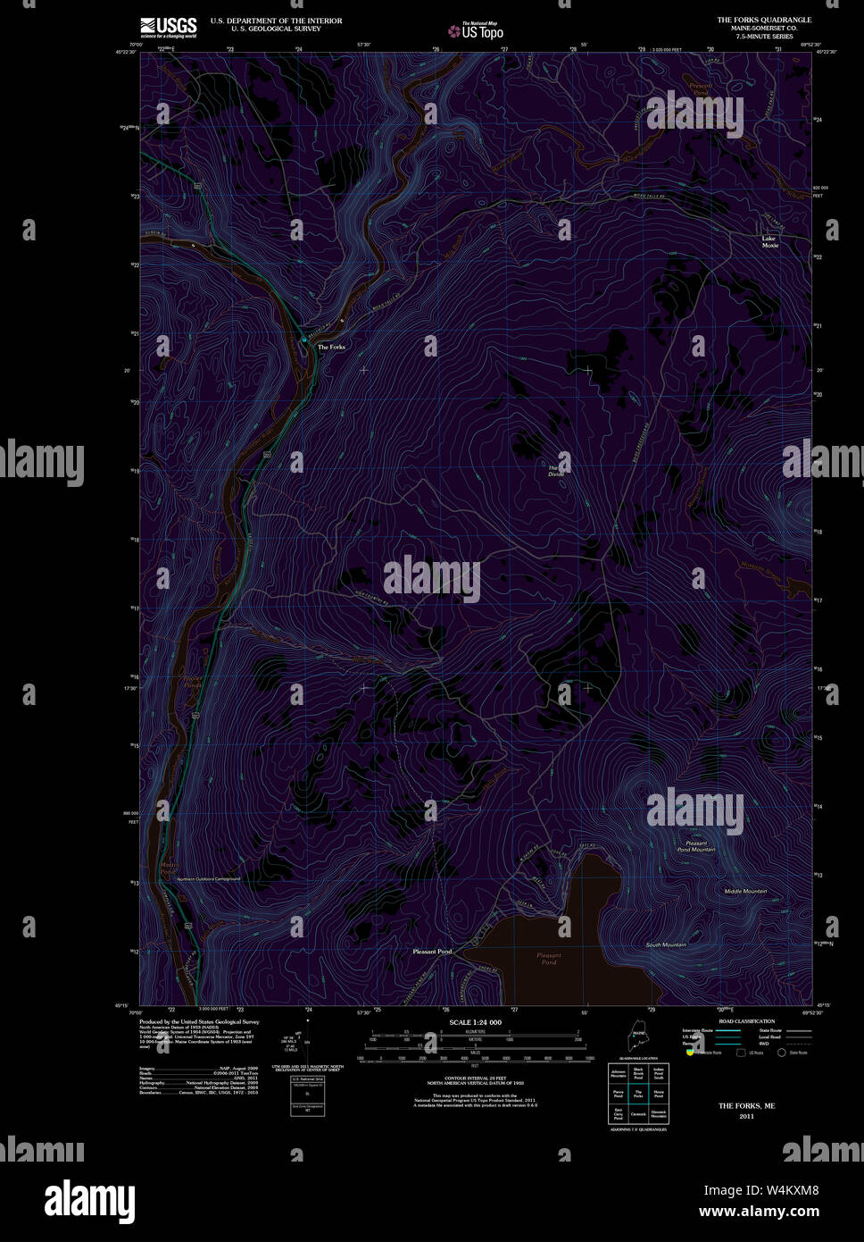 Maine USGS Historical Map The Forks 20110906 TM Inversion Restoration