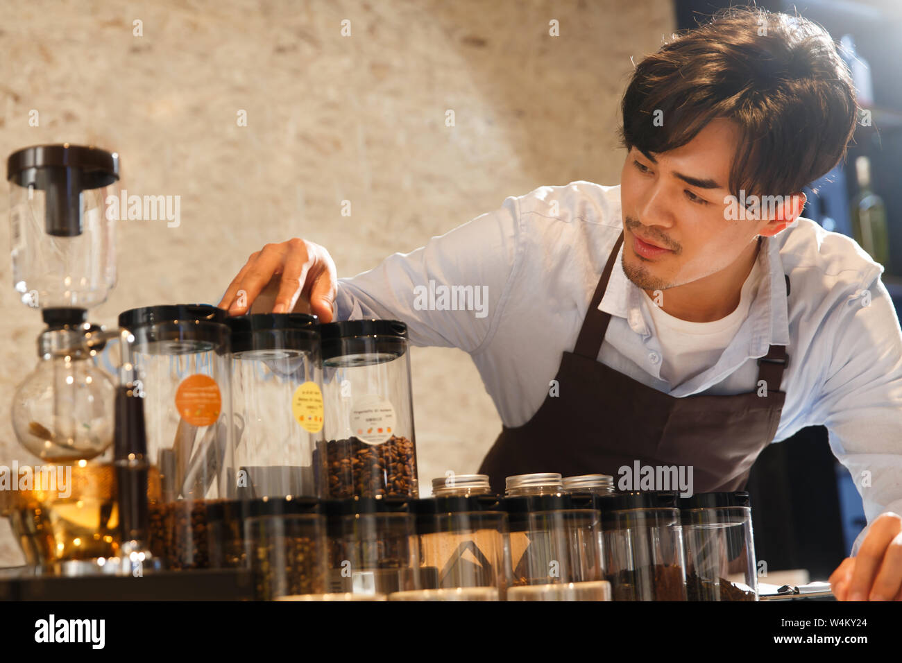 Coffee shop attendant Stock Photo